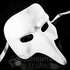 Men's Venetian Zanni Nasone Grezzo Short Nose Costume Masquerade Mask [White]