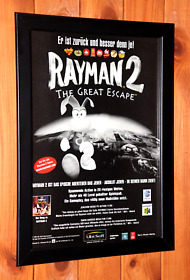 Rayman 2 The Great Escape N64 Dreamcast PS1 Vintage Small Promo Poster Ad Framed