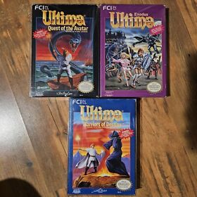 Ultima 1 2 3 NES CIB LOT Warriors Of Destiny Quest Of The Avatar Exodus Nintendo