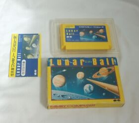 Lunar Ball Pool en caja caja caja caja completa manual Famicom Japón NES Nintendo vendedor de EE. UU.