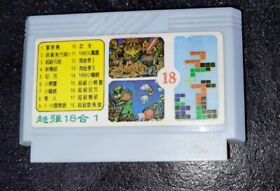 Famicom Famiclone game 18 in 1 islander tetris vintage Dendy Pegasus Rare Nes