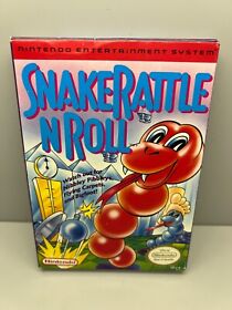 Snake Rattle N Roll Nintendo NES VGC Box Game Cartridge Sleeve Clean (See Photos