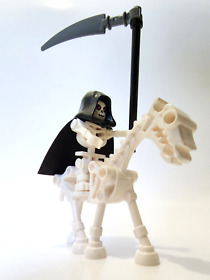 C139 Lego Castle Skeleton Reaper Minifigure with Skeleton Horse from 7079 NEW