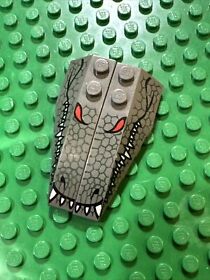LEGO 7780 BATMAN Wedge 6 x 2 Right & Left Reptile Skin, Red Eye, & White Teeth