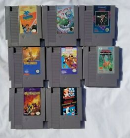 Nintendo NES Cartridge Games Lot of 8 Includes Super Mario 1 and Duck Hunt
