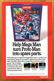1992 Mega Man 5 NES Game Boy Print Ad/Poster Authentic Official Video Game Art
