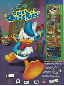 Goin' Quackers (Donald Duck) Print Ad/Poster Art Playstation PS1 Dreamcast N64