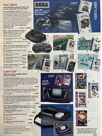 Rare vintage print ad Sega Saturn, Panzer Dragon, Game Gear,￼ Batman￼