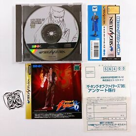 King of Fighters '96 w/Spine Post Card Sega Saturn SNK KOF Fighting Japan