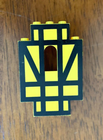 LEGO Vintage Castle Yellow Panel Wall Window Black Stripes 4444 6074 6086