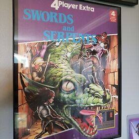FRAMED Retro 1990 NES Swords And Serpents NES Video Game Wall Art
