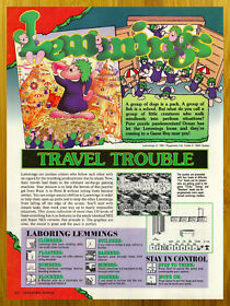 1993 Lemmings NES SNES Sega Genesis Print Ad/Poster Authentic Video Game Art