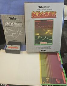 VECTREX Original Vintage 1983 SCRAMBLE w/Box, Manual, Color Overlay & Inserts