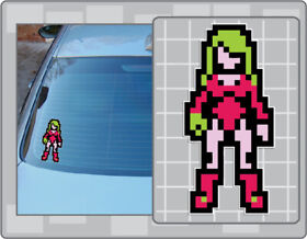 SAMUS Sprite from Metroid #2 Vinyl Decal Car Truck Sticker NES Game Pink Suit