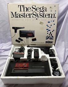 Boxed Sega Master System Power Base Console Game System W/ Hang On & Safari Hunt