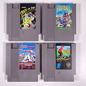 Nintendo NES Game Lot Of 4 Skate Or Die Football Golf RBI Baseball Working