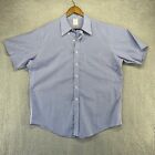 Brooks Brothers Shirt Men's 17.5 Extra Large Blue White Gingham Non Iron Pocket