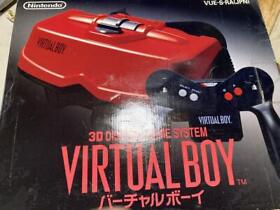 Nintendo Virtual Boy Console System Vintage Retro Game w/ Box,4 Games Set Tested