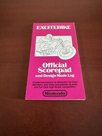 EXCITEBIKE NES Official Scorepad And Design Mode Log Unused 1987 RARE