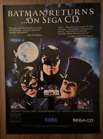 Vintage 1993 Batman Returns Sega CD Video Game Magazine Ad
