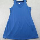 Chalier Womens Summer Tank Dress Blue Stretch Scoop Neck Sleeveless M/L New