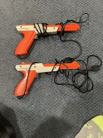 2 SET Official Orange Nintendo NES-005 Zapper Light Gun Controller Tested