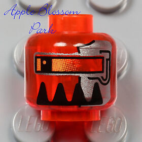 NEW Lego Trans Orange MINIFIG HEAD Space Alien Robot Agents Magma Commander 8971