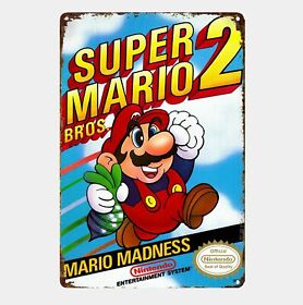 Super Mario Bros 2 Metal Poster Tin Plate Sign Video Game Nintendo Nes Famicom