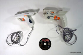 Sega Dreamcast 2x Light Gun With House of The Dead 2 Game Lot Tested EUC DC RARE