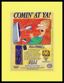 Rollerball 1990 NES Nintendo Framed 11x14 ORIGINAL Advertisement Hal America