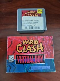 Mario Clash (Nintendo Virtual Boy) Cartridge & Manual W/ Blockbuster Stickers! 