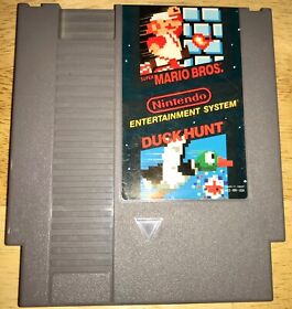 SUPER MARIO BROS. and DUCK HUNT Game Cart for NES, SHOWN WORKING! Nintendo, 1985
