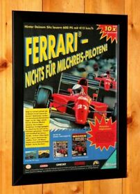 1992 Ferrari Grand Prix Challenge for NES GB Vintage Promo Poster / Ad Framed