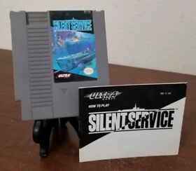 Silent Service Nintendo NES 1989 Video Game Cartridge with manual TESTED NICE!!