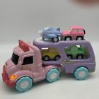 Carrier Truck 3 Cars Plane Lights Music Sounds Toddler Girl Pink Purple 6 Pieces