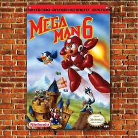 Mega Man 6 Nintendo Nes Retro Video Game Metal Poster Tin Sign 20*30cm