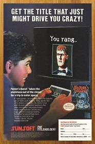 1989 Fester's Quest NES Nintendo Print Ad/Poster Addams Family Video Game Art