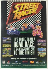 DAMAGED Street Racer Print Ad Game Poster PROMO Art Original Sega Saturn PS1