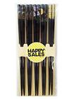 Happy Sales HSCH85/S, Bamboo Chopsticks Gift Set Crane Design, Scenery Black