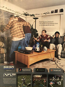 PRINT AD 2001 NFL 2K2 Sega Sports Xbox PlayStation Dreamcast VTG Video Game Ad