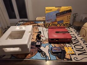 TWIN FAMICOM Console Boxed AN-500R Red Tested ( Disk Système Toi Repair)