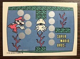 1989 Topps Super Mario Bros Nintendo pantalla rascada 3 NES SIN RASCAR