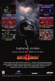 Mortal Kombat II 2 Sega Saturn Print Ad Poster Official Promo Art 1996
