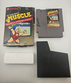 Tag Team Match Muscle Nintendo NES Game + Box NO Manuel Tested
