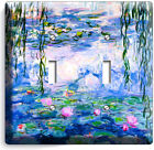 WATER LILIES CLAUDE MONET PAINTING DOUBLE LIGHT SWITCH WALL PLATE ROOM ART DECOR
