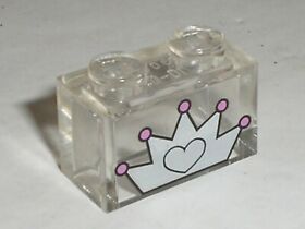 LEGO BELVILLE clear Brick with crown ref 3065pb01 3065px1 / set 5833 5834 
