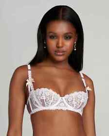 AGENT PROVOCATEUR SOLD OUT! RRP £155 WHITE/BLUSH/PINK PETUNIA BRA 32DD BNWT