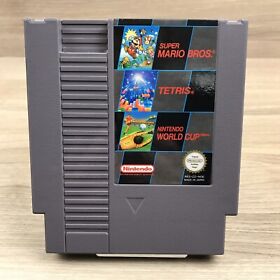 NES Spiel • 3 in 1 Super Mario Bros.+ Tetris + World Cup • Nintendo #M53