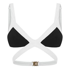 AGENT PROVOCATEUR Mazzy Bikini Bra Top Black & White Swimwear UK10 NEW RRP 115