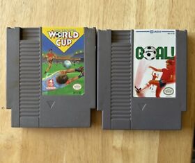 LOT OF 2 Nintendo NES Cartridges (Only) - GOAL & WORLD CUP. 1985.